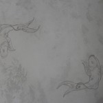 decors-dessin poisson sur stuc salle de bain