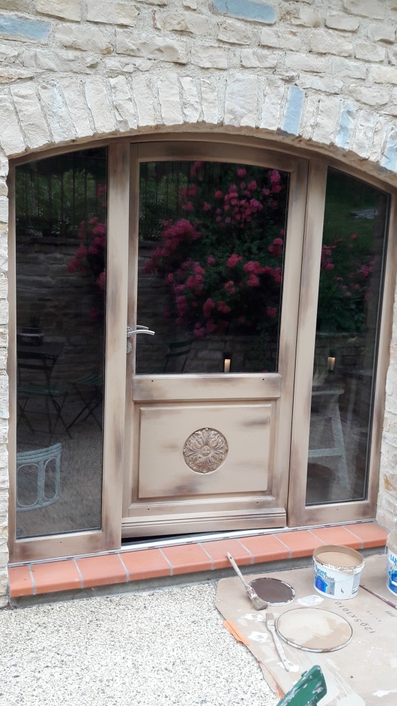 porte vitée patine acryl